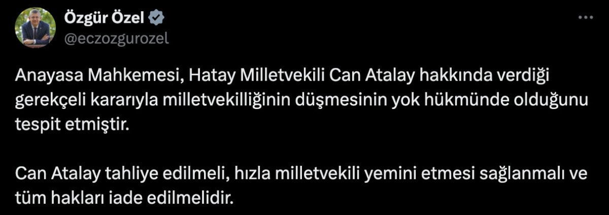 Anayasa Mahkemesi'nden Can Atalay'ın Milletvekilliği Kararı