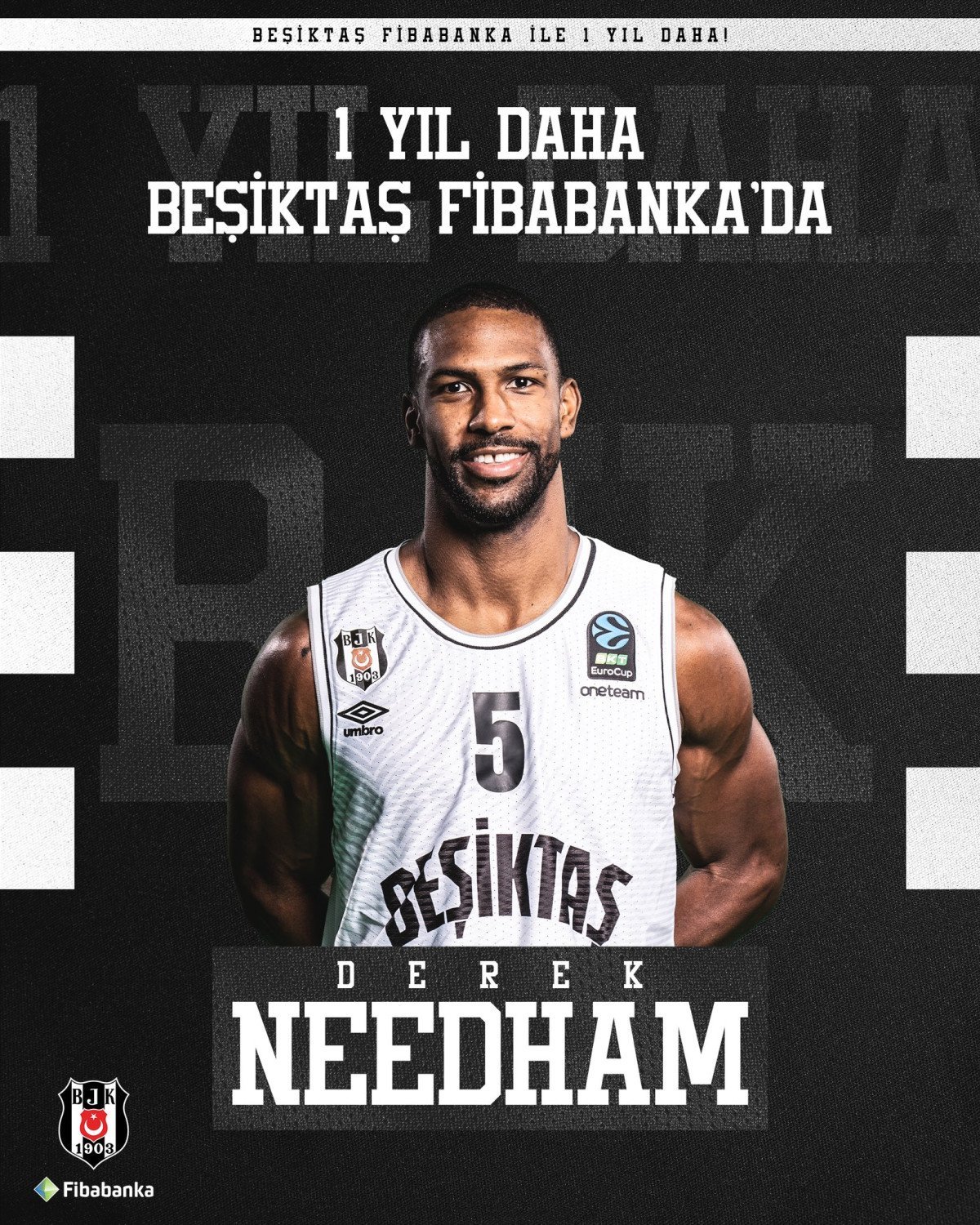 Beşiktaş Erkek Basketbol Takımı Yıldız Oyuncusu Derek Needham'la Yola Devam Ediyor