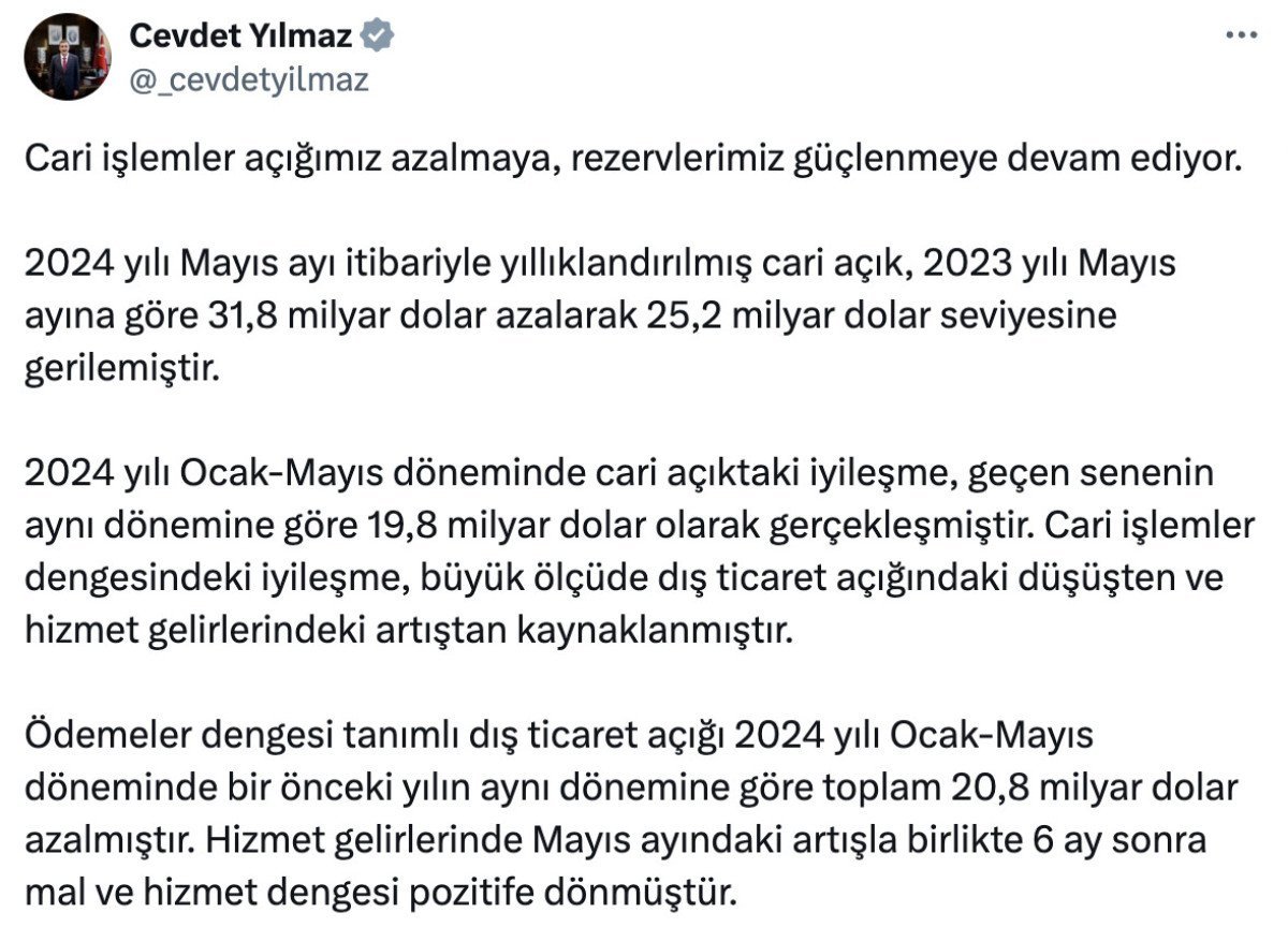 TCMB Mayıs Ayı Ödemeler Dengesi Raporu: Cari Açık Azalıyor, Rezervler Güçleniyor