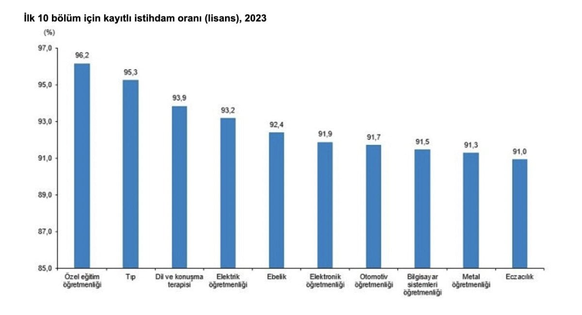 TÜİK Yükseköğretim İstihdam Göstergeleri 2023