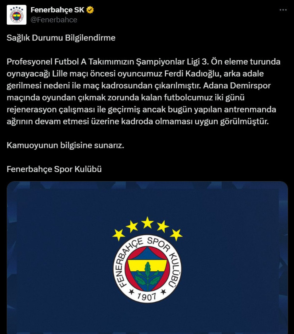 Fenerbahçe'nin Lille İle Kritik Maçı