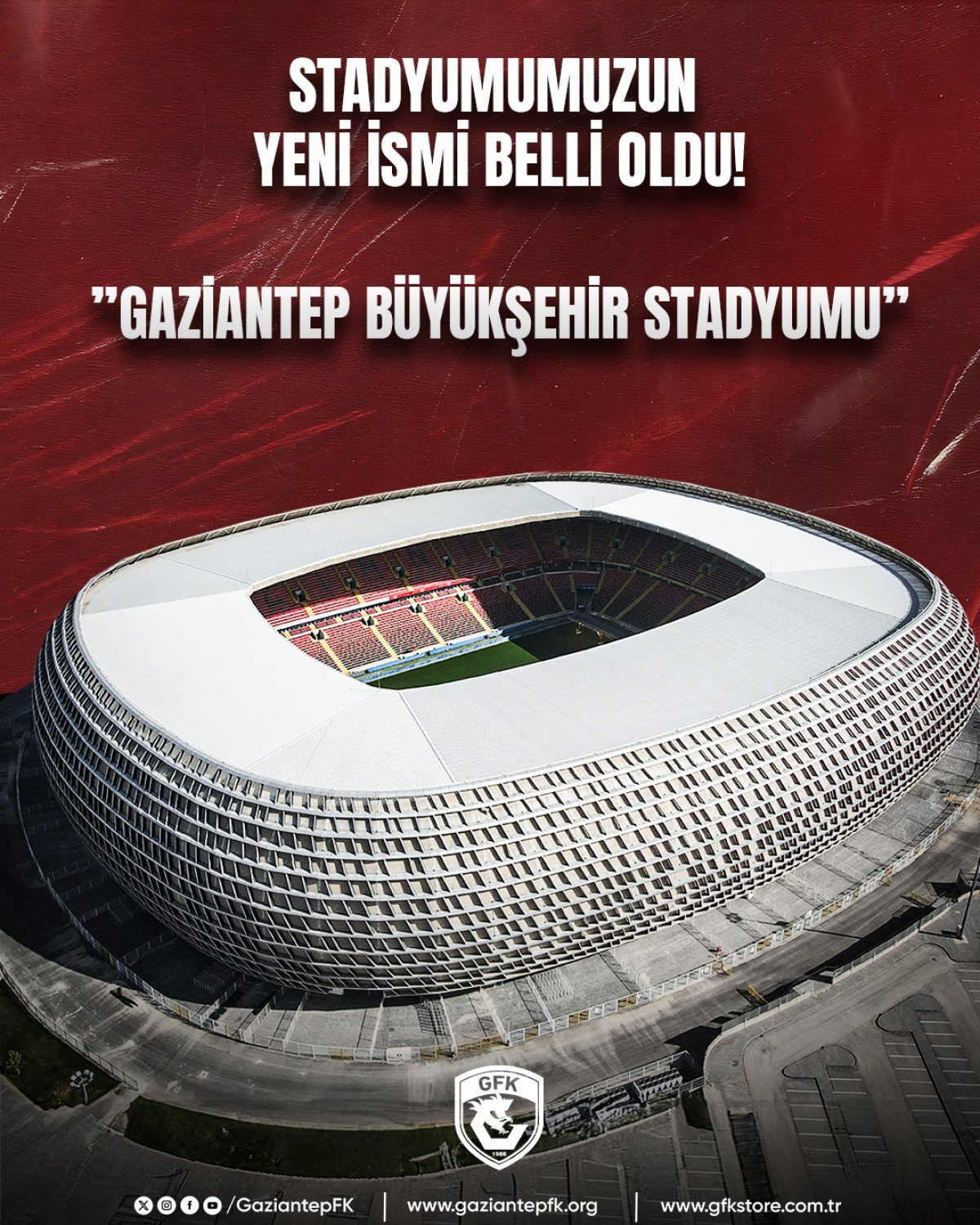 Gaziantep Futbol Kulübü'nden Önemli Değişiklik